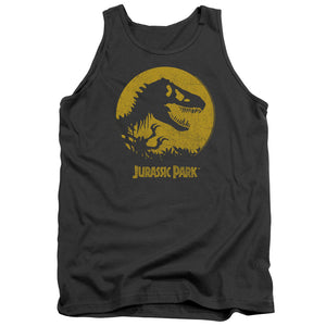 AN OFFCIALLY LICENSED JURASSIC PARK T REX SPHERE ADULT UNISEX TANK TOP CHARCOAL