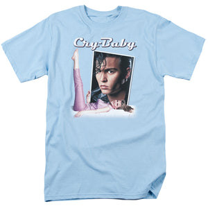 AN OFFCIALLY LICENSED CRY BABY TITLE MEN'S REGULAR FIT T-SHIRT LIGHT BLUE
