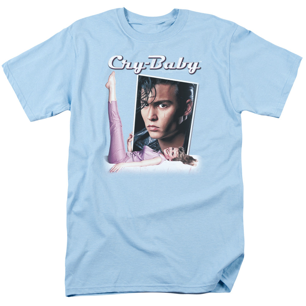 AN OFFCIALLY LICENSED CRY BABY TITLE MEN'S REGULAR FIT T-SHIRT LIGHT BLUE
