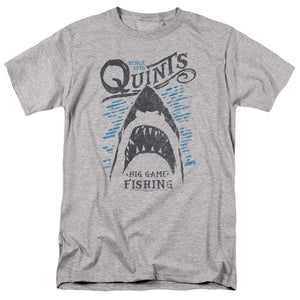 AN OFFCIALLY LICENSED JAWS BIG GAME FISHING MEN'S REGULAR FIT T-SHIRT ATHLETIC HEATHER