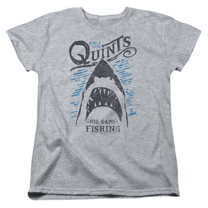 AN OFFCIALLY LICENSED JAWS BIG GAME FISHING WOMEN'S REGULAR FIT T-SHIRT ATHLETIC HEATHER