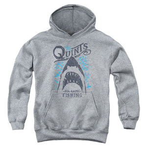 AN OFFCIALLY LICENSED JAWS BIG GAME FISHING YOUTH HOODIE ATHLETIC HEATHER