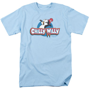 AN OFFCIALLY LICENSED CHILLY WILLY LOGO MEN'S REGULAR FIT T-SHIRT LIGHT BLUE