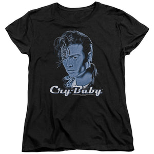 AN OFFCIALLY LICENSED CRY BABY KING CRY BABY WOMEN'S REGULAR FIT T-SHIRT BLACK