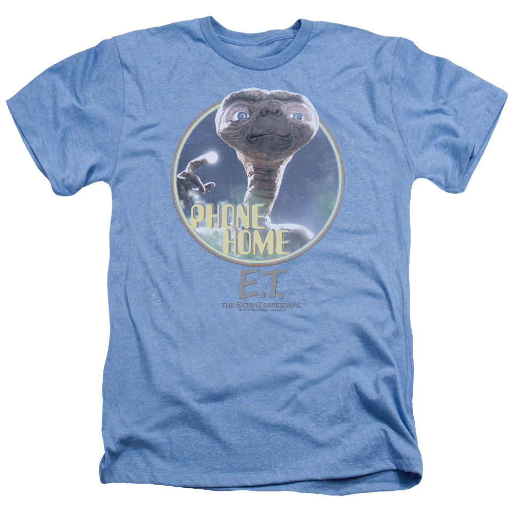 AN OFFCIALLY LICENSED ET PHONE HOME MEN'S HEATHER T-SHIRT LIGHT BLUE