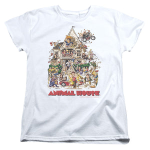 AN OFFCIALLY LICENSED ANIMAL HOUSE POSTER ART WOMEN'S REGULAR FIT T-SHIRT WHITE