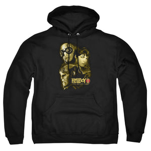 AN OFFCIALLY LICENSED HELLBOY II UNGODLY CREATURES ADULT UNISEX PULLOVER HOODIE BLACK