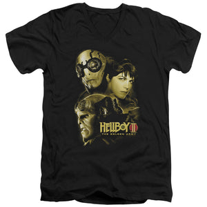 AN OFFCIALLY LICENSED HELLBOY II UNGODLY CREATURES MEN'S V-NECK T-SHIRT BLACK
