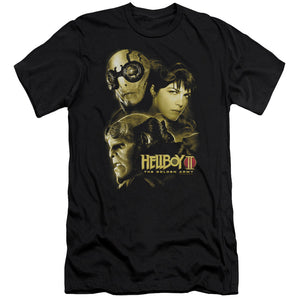 AN OFFCIALLY LICENSED HELLBOY II UNGODLY CREATURES MEN'S PREMIUM SLIM FIT T-SHIRT BLACK