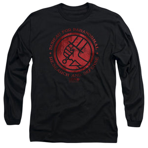 AN OFFCIALLY LICENSED HELLBOY II BPRD LOGO MEN'S LONG SLEEVE T-SHIRT BLACK