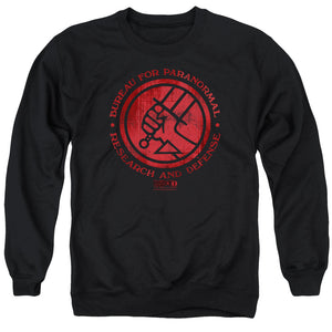 AN OFFCIALLY LICENSED HELLBOY II BPRD LOGO ADULT UNISEX CREWNECK SWEATSHIRT BLACK