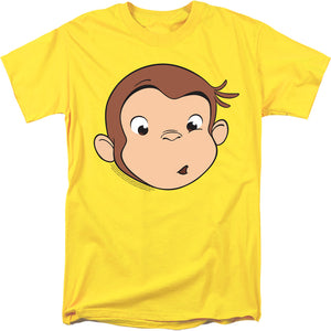 AN OFFCIALLY LICENSED CURIOUS GEORGE CURIOUS GEORGE FACE MEN'S REGULAR FIT T-SHIRT YELLOW