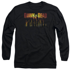 AN OFFCIALLY LICENSED DAWN OF THE DEAD WALKING DEAD MEN'S LONG SLEEVE T-SHIRT BLACK