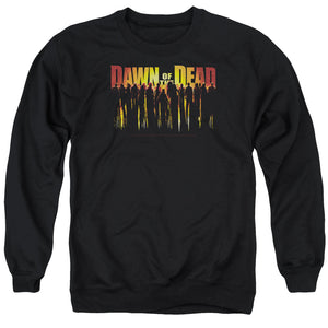 AN OFFCIALLY LICENSED DAWN OF THE DEAD WALKING DEAD ADULT UNISEX CREWNECK SWEATSHIRT BLACK