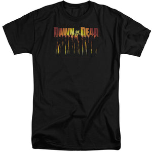 AN OFFCIALLY LICENSED DAWN OF THE DEAD WALKING DEAD MEN'S TALL FIT T-SHIRT BLACK