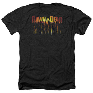 AN OFFCIALLY LICENSED DAWN OF THE DEAD WALKING DEAD MEN'S HEATHER T-SHIRT CHARCOAL