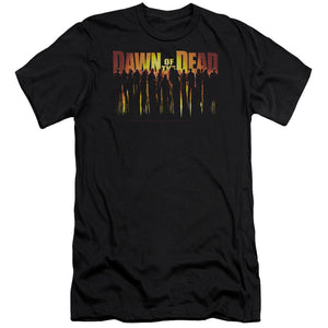 AN OFFCIALLY LICENSED DAWN OF THE DEAD WALKING DEAD MEN'S PREMIUM SLIM FIT T-SHIRT BLACK