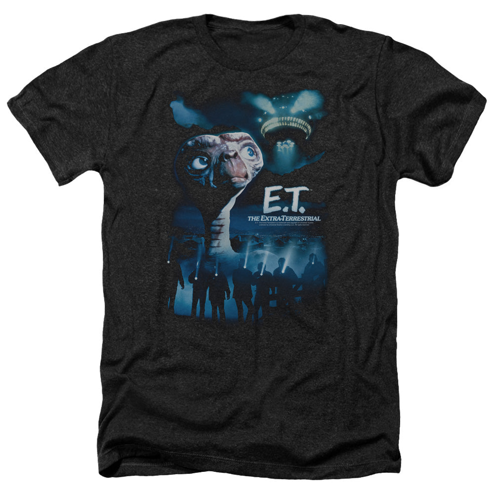 AN OFFCIALLY LICENSED ET GOING HOME MEN'S HEATHER T-SHIRT CHARCOAL