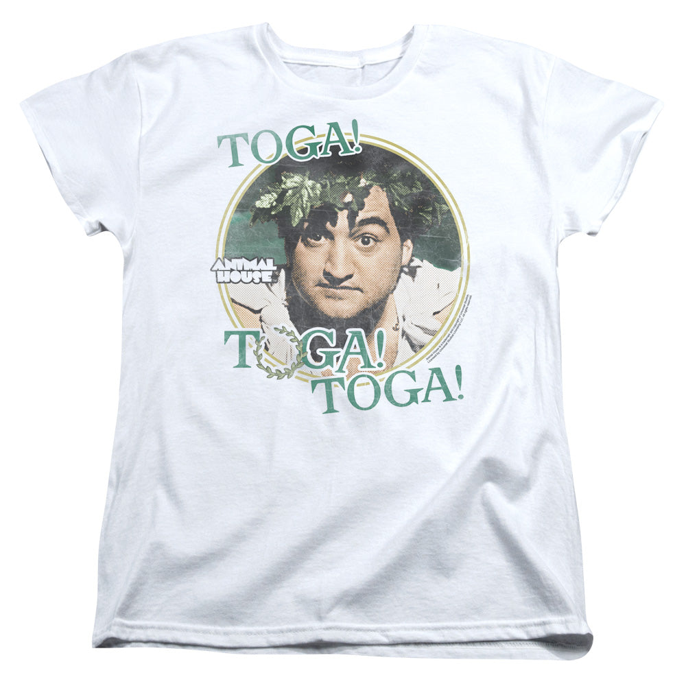 AN OFFCIALLY LICENSED ANIMAL HOUSE TOGA WOMEN'S REGULAR FIT T-SHIRT WHITE