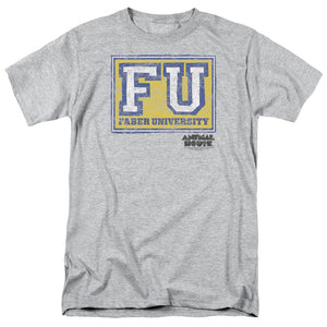 AN OFFCIALLY LICENSED ANIMAL HOUSE FABER UNIVERSITY MEN'S REGULAR FIT T-SHIRT ATHLETIC HEATHER