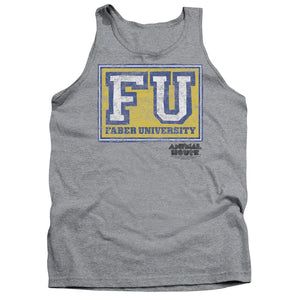 AN OFFCIALLY LICENSED ANIMAL HOUSE FABER UNIVERSITY ADULT UNISEX TANK TOP ATHLETIC HEATHER