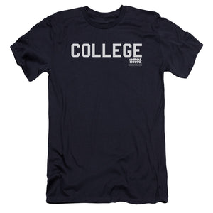 AN OFFCIALLY LICENSED ANIMAL HOUSE COLLEGE MEN'S PREMIUM SLIM FIT T-SHIRT NAVY