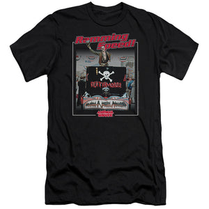 AN OFFCIALLY LICENSED ANIMAL HOUSE RAMMING SPEED MEN'S PREMIUM SLIM FIT T-SHIRT BLACK