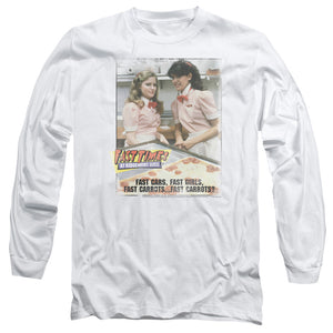 AN OFFCIALLY LICENSED FAST TIMES RIDGEMONT HIGH FAST CARROTS MEN'S LONG SLEEVE T-SHIRT WHITE