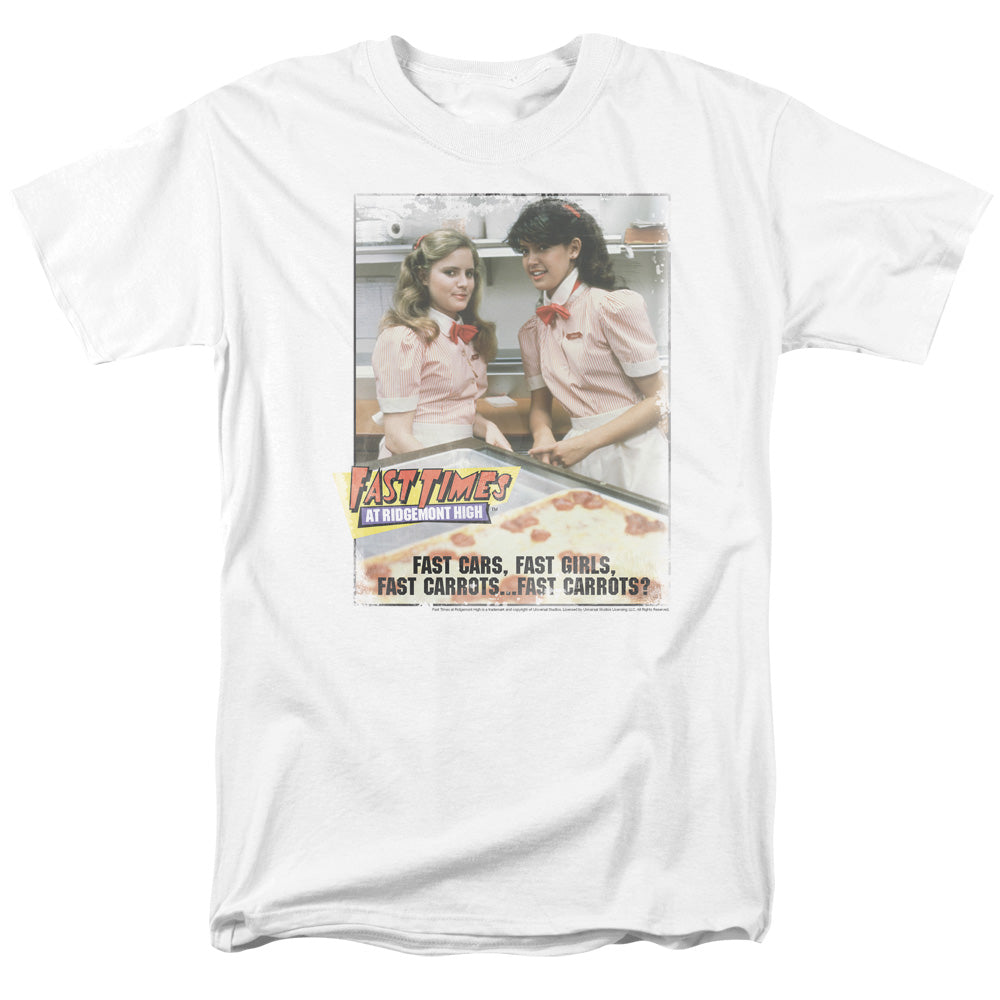 AN OFFCIALLY LICENSED FAST TIMES RIDGEMONT HIGH FAST CARROTS MEN'S REGULAR FIT T-SHIRT WHITE