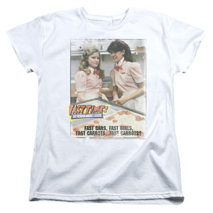 AN OFFCIALLY LICENSED FAST TIMES RIDGEMONT HIGH FAST CARROTS WOMEN'S REGULAR FIT T-SHIRT WHITE