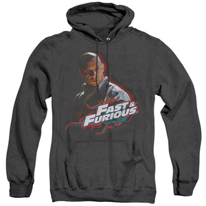 AN OFFCIALLY LICENSED FAST AND THE FURIOUS TORETTO ADULT UNISEX HEATHER PULLOVER HOODIE BLACK