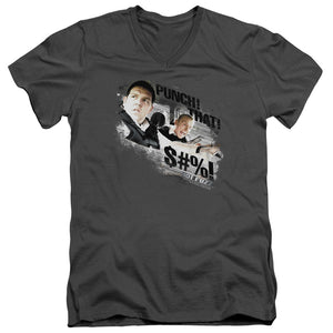 AN OFFCIALLY LICENSED HOT FUZZ PUNCH THAT MEN'S V-NECK T-SHIRT CHARCOAL