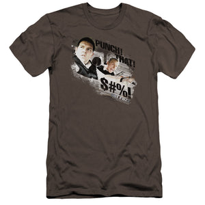 AN OFFCIALLY LICENSED HOT FUZZ PUNCH THAT MEN'S PREMIUM SLIM FIT T-SHIRT CHARCOAL