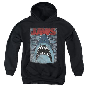 AN OFFCIALLY LICENSED JAWS CAMO JAWS YOUTH HOODIE BLACK