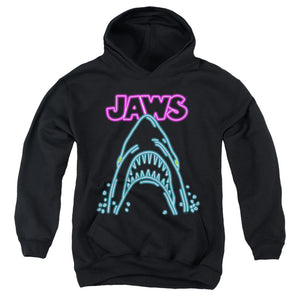AN OFFCIALLY LICENSED JAWS NEON JAWS YOUTH HOODIE BLACK