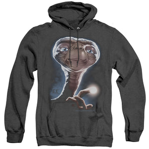 AN OFFCIALLY LICENSED ET PORTRAIT ADULT UNISEX HEATHER PULLOVER HOODIE BLACK