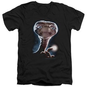 AN OFFCIALLY LICENSED ET PORTRAIT MEN'S V-NECK T-SHIRT BLACK