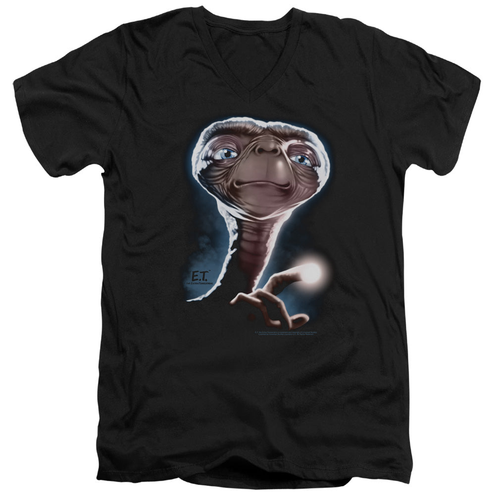 AN OFFCIALLY LICENSED ET PORTRAIT MEN'S V-NECK T-SHIRT BLACK