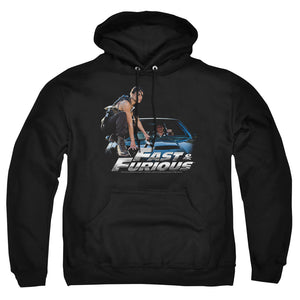 AN OFFCIALLY LICENSED FAST AND THE FURIOUS CAR RIDE ADULT UNISEX PULLOVER HOODIE BLACK