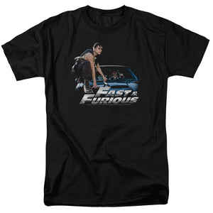 AN OFFCIALLY LICENSED FAST AND THE FURIOUS CAR RIDE MEN'S REGULAR FIT T-SHIRT BLACK