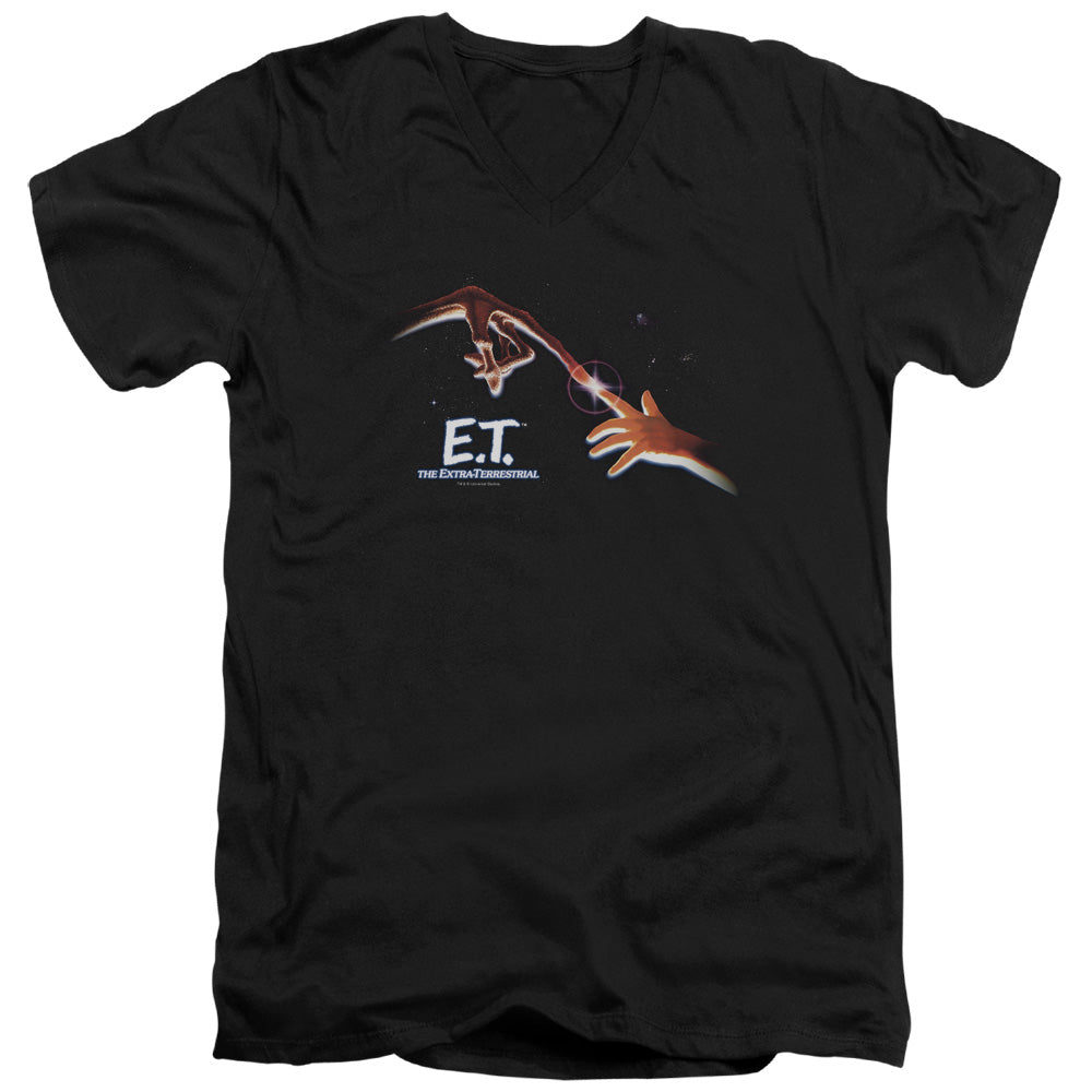 AN OFFCIALLY LICENSED ET POSTER MEN'S V-NECK T-SHIRT BLACK