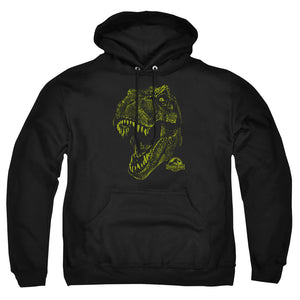 AN OFFCIALLY LICENSED JURASSIC PARK REX MOUNT ADULT UNISEX PULLOVER HOODIE BLACK