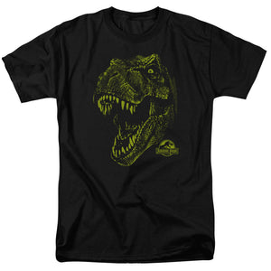 AN OFFCIALLY LICENSED JURASSIC PARK REX MOUNT MEN'S REGULAR FIT T-SHIRT BLACK