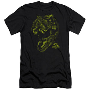 AN OFFCIALLY LICENSED JURASSIC PARK REX MOUNT MEN'S PREMIUM SLIM FIT T-SHIRT BLACK