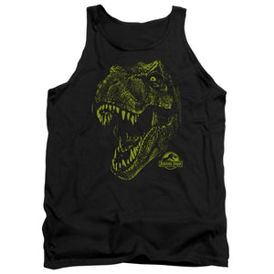 AN OFFCIALLY LICENSED JURASSIC PARK REX MOUNT ADULT UNISEX TANK TOP BLACK