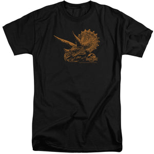 AN OFFCIALLY LICENSED JURASSIC PARK TRI MOUNT MEN'S TALL FIT T-SHIRT BLACK