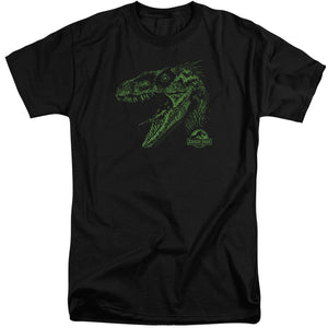 AN OFFCIALLY LICENSED JURASSIC PARK RAPTOR MOUNT MEN'S TALL FIT T-SHIRT BLACK