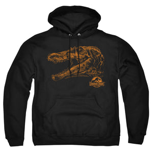 AN OFFCIALLY LICENSED JURASSIC PARK SPINO MOUNT ADULT UNISEX PULLOVER HOODIE BLACK