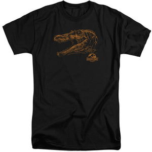 AN OFFCIALLY LICENSED JURASSIC PARK SPINO MOUNT MEN'S TALL FIT T-SHIRT BLACK