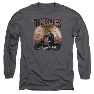 AN OFFCIALLY LICENSED CRY BABY DRAPES MEN'S LONG SLEEVE T-SHIRT CHARCOAL